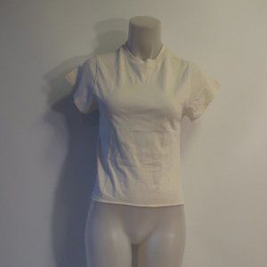 Womens Sincerely Jules For Bandier White T-Shirt XXS